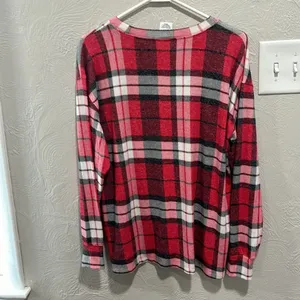 Victorias Secret Pink Cozy Jersey Sleep Shirt Top Red Plaid Size Medium NWT thumbnail 4