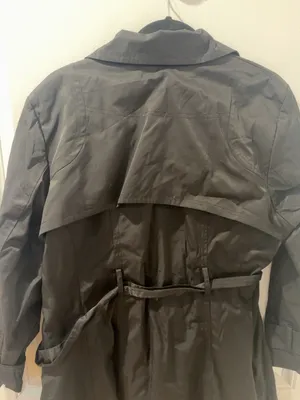 Jessica Simpson Black Ruffle Front Belted Trench Coat Plus Size 1X thumbnail 6