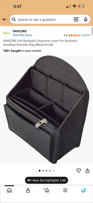 Amazon NWOT Felt Backpack Organizer thumbnail 2