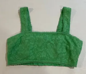 American Eagle Green Floral Lace Bralette Crop Top Women’s Size S thumbnail 1