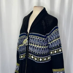 Anthropologie SPARROW Batley Fairisle Black Cardigan Sweater Fair Isle Large thumbnail 5