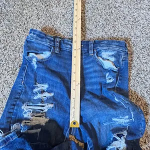 American Eagle Curvy High Rise Jegging Jeans 4‎ Dark Wash Distressed Next Level thumbnail 6