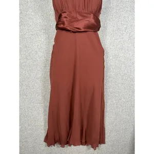 NWT Vintage 90s Y2K Nicole Miller Womens Dress Size 8 Silk Brown Prom‎ Cocktail thumbnail 4