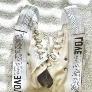 Converse platform shoes. Love fearlessly on the side & small heart on the back. thumbnail 2