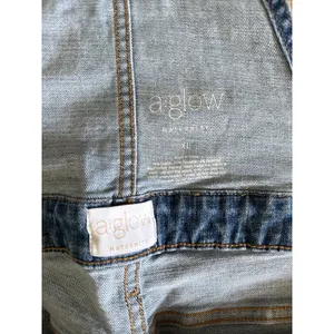 a.glow‎ Maternity Women's Blue Distressed Jean Overalls Size XL thumbnail 6