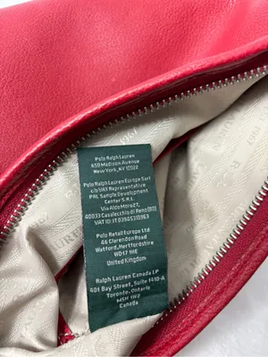 Lauren Ralph Lauren‎ Red Leather Crossbody with Logo Plate thumbnail 6
