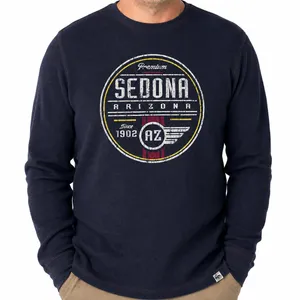 Premium 51 Sedona Arizona XL Navy Waffle Knit Thermal Graphic Shirt thumbnail 1