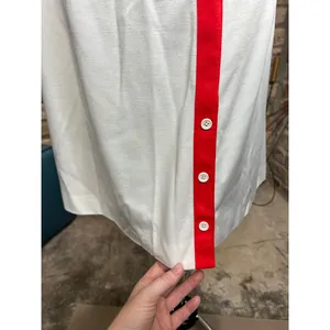 dress knit cap sleeve V neck red white nautical thumbnail 6