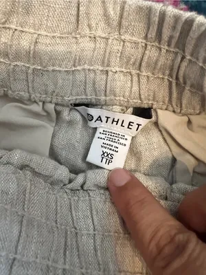 Athleta Beige Linen Wide-Leg Drawstring Pants thumbnail 8