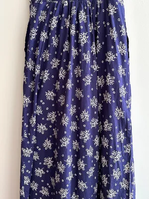 Patrons of Peace Floral Ribbon Tie Smocked Back Midi Dress, Blue, Size Small thumbnail 12