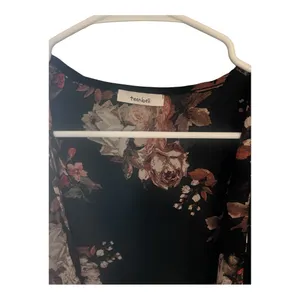 TeenBell Black Floral Kimono Blouse thumbnail 3