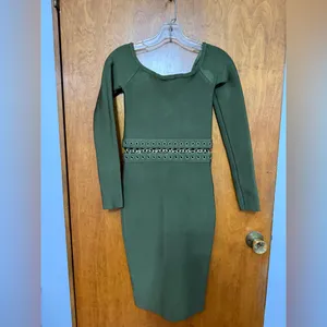 House of CB Elegant Olive Green Bodycon Dress thumbnail 2