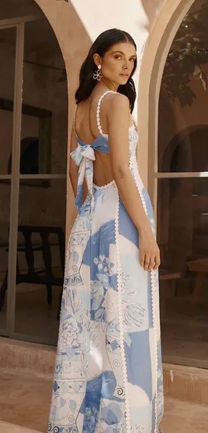 Omorfos Terazza Dress - Vaso Blu thumbnail 1