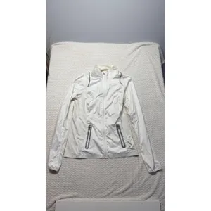 Lululemon White Mesh Panel Full Zip Running Training Jacket Size 10 Reflective thumbnail 2