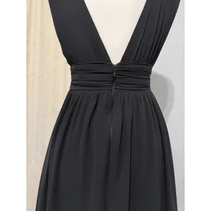 Lulus Maxi Dress XS Heavenly Hues Black Deep V-Neck Side Slit Gown Prom Romantic thumbnail 16
