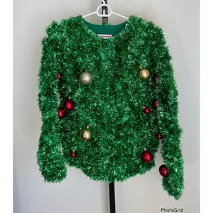 Tipsy Elves WOMEN'S BRISTLE BABE UGLY CHRISTMAS CARDIGAN SWEATER New 1X thumbnail 2