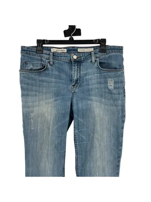 Pilcro Hyphen Cuffed Distressed Cropped Blue Jeans Size 31 Boho Festival Chic thumbnail 2
