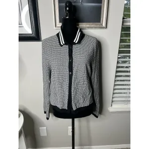 Maeve 'Plunging' Black Long-Sleeve Polo Cardigan Size X-Large thumbnail 4