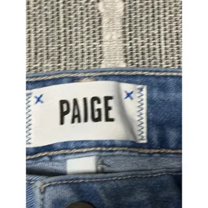 Paige Womens Size‎ 25 High Rise Slim Straight Raw Hem Blue Denim Jeans thumbnail 3