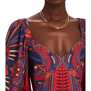 NWT Farm Rio‎ Macaw Arabesque Maxi Dress Puff Sleeve Boho Colorful Tropical XS thumbnail 3