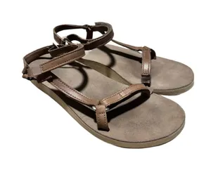 Teva Women's Original Universal Slim Lea Sandals Size 7 Casual Travel Shoe Brown thumbnail 1