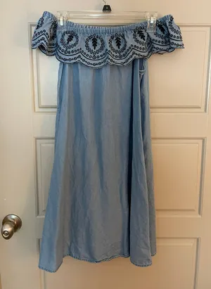 Signature 8 Denim Off The Shoulder Dress thumbnail 2