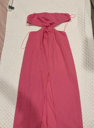 Pink Linen Dress Size M thumbnail 1