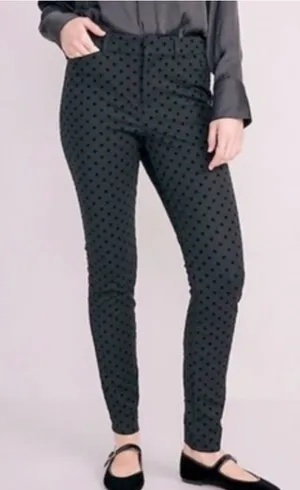 Old Navy Stevie Flocked Black Dot Skinny Leg Pants Size XL thumbnail 1