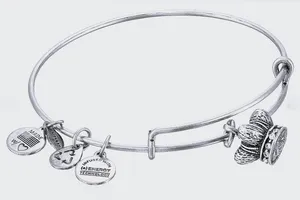 925 Sterling Silver Alex And Ani "King's Crown" Expandable Bangle Bracelet thumbnail 1