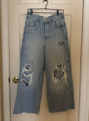 Distressed Wide Leg Jeans thumbnail 1