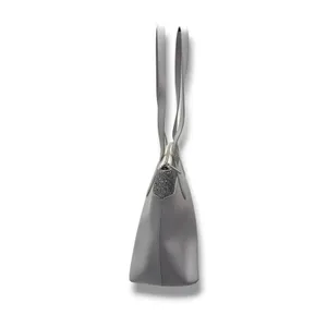 Kate Spade Tote Bag Womens Grey Saffiano Leather Silver Glitter‎ Trim Zip Top thumbnail 3