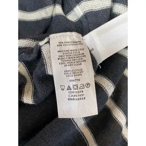 Ann Taylor LOFT Womens Gray Striped Long Sleeve Long Cardigan Sweater Top Size M thumbnail 4