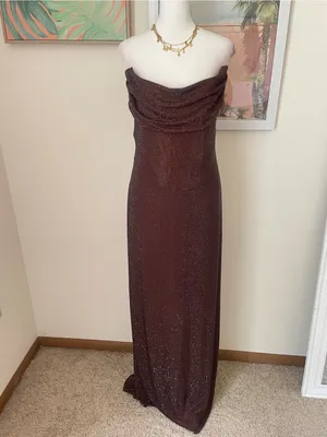 Babyboo Mirabella Maxi Dress in Plum Brown Embellished Rhinestone Size XXL thumbnail 5