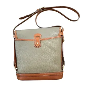 Dooney & Bourke Vintage Leather Shoulder Taupe Tan Cavalry Spectator Crossbody thumbnail 2