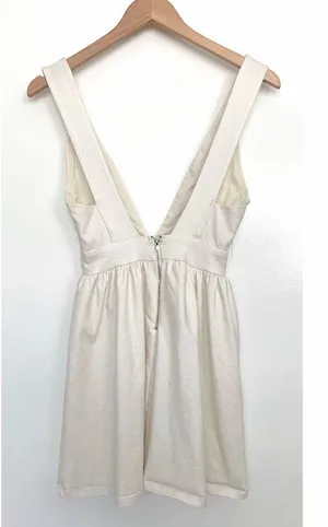 Lac Bleu 🤍Pearl White Mini Dress With Plunge Neck🤍 thumbnail 3