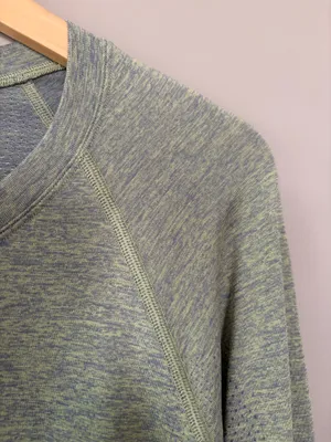 Lululemon Swiftly Tech Long Sleeve Top 2.0 Green (Asphalt Gray/Lemon Vibe) Size 6 thumbnail 3