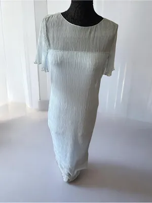 French Connection Pale Blue Sheer-Panel Maxi Skirt with Side Slit size M thumbnail 2