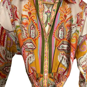 Antonio Melani Roxanne Baroque Paisley Belted Long Sleeve Midi Shirt Dress 2 thumbnail 6