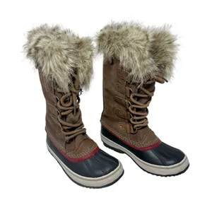 SOREL Joan of Arctic Brown Leather Suede Snow Boots Women 7 Waterproof Faux Fur⁠ thumbnail 1
