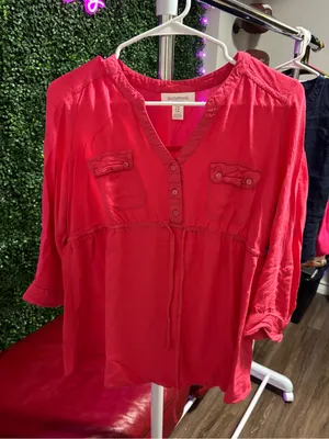 Motherhood Pink Button-Front Maternity Tunic thumbnail 1