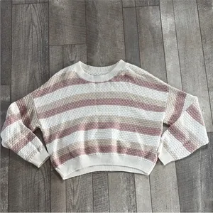 Hollister Size Small Pink and White Striped Sweater. thumbnail 6