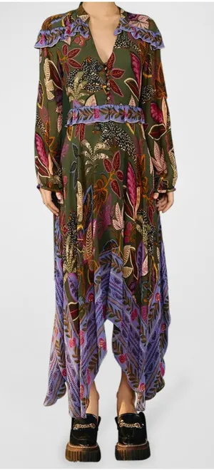 Farm Rio Tropical Floral Midi Dress thumbnail 1