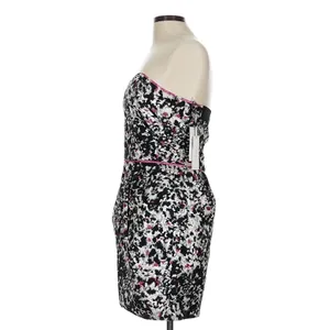 Sandro‎ Silver Metallic Jacquard Strapless Mini Dress Size 8 Coquette Party Glam thumbnail 4