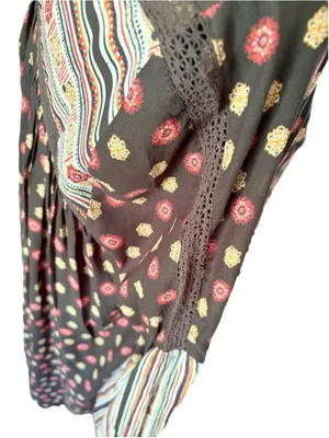Free People Rain or Shine Pebble Bohemian Lace-Up Tunic Mini Dres Women's Size M thumbnail 8
