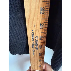 OFFLINE by Aerie Black Waffle Knit V-Neck Oversized Thermal Top L thumbnail 4
