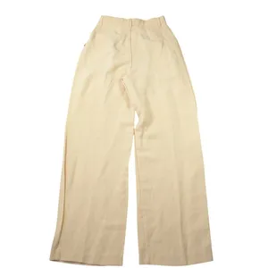 Zara Size 26 Cream High Waisted Wide Leg Pleated Trousers‎ Contemporary Chic thumbnail 8