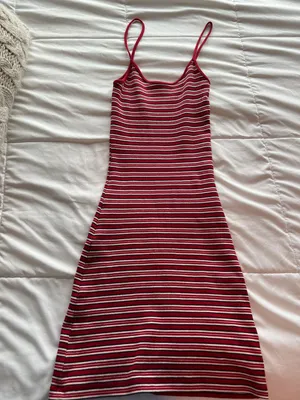 Brandy Melville Red Striped Mini Dress thumbnail 4