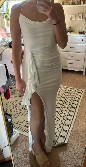 12th Tribe white maxi dress with slit  thumbnail 3