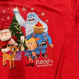 Rudolph Red-Nosed Reindeer Red T-Shirt thumbnail 2