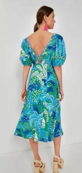 Jungle Panther Puff-Sleeve Cutout Dress thumbnail 2